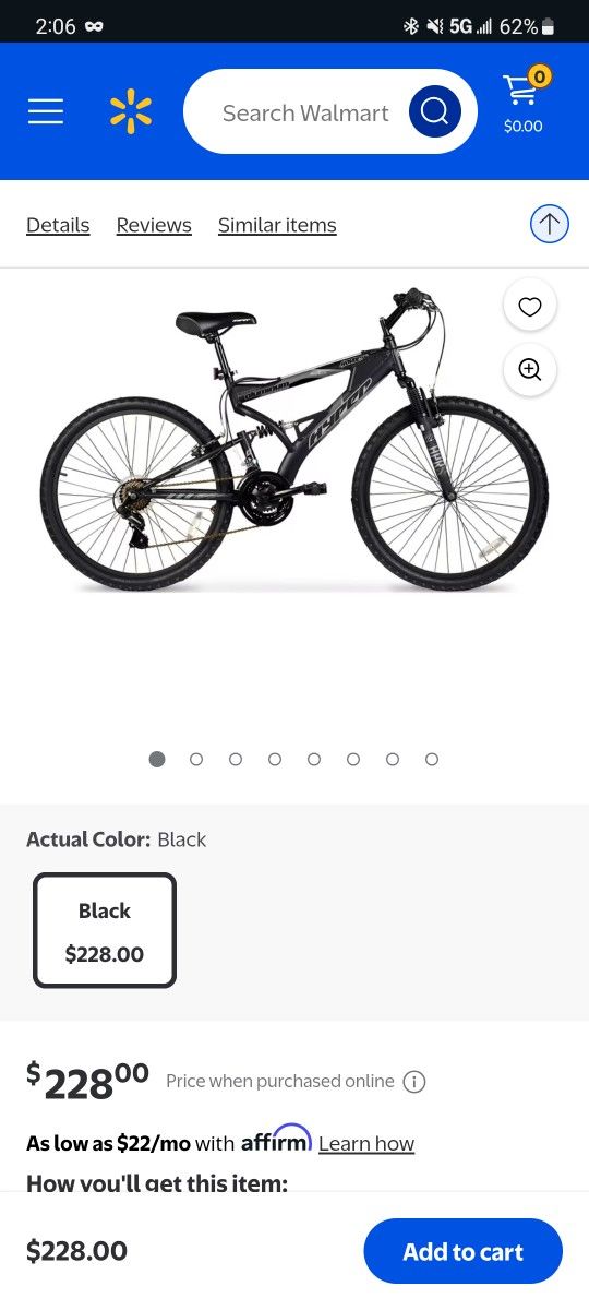 26" Hyper Bicycle Havoc Mountain Bike, 26" Wheels, Adults Ages 14+ Years, Black