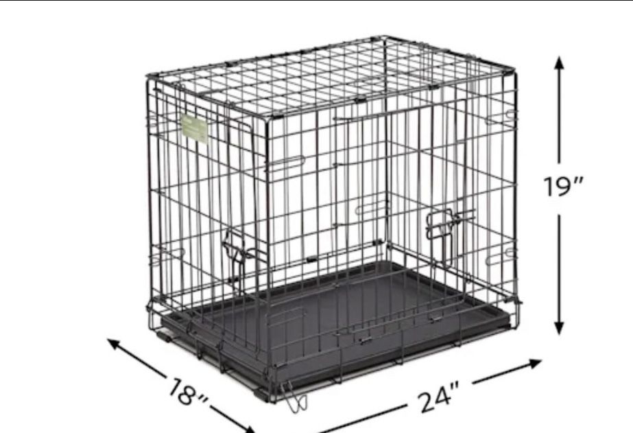 Midwest iCrate Double Door Folding Dog Crate, 24" L X 18" W X 19" H