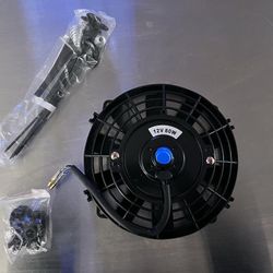 7 Inch High Performace Electric Cooling Slim Radiator Fan with Mount Kit, Black
