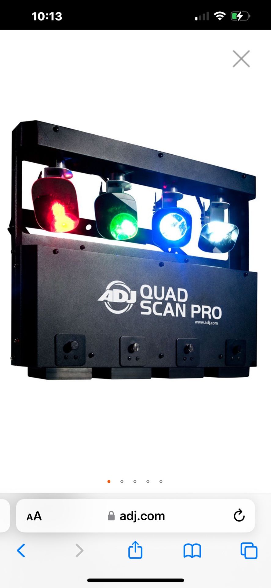 ADJ Quad Scan Led Lights. 