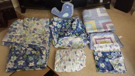 Lavender girls flower/bird bedding♡
