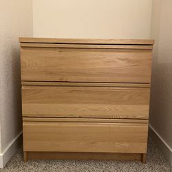 Deep 3 Drawer Wood Dresser 