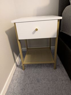 White/gold nightstand set, Vasagle brand