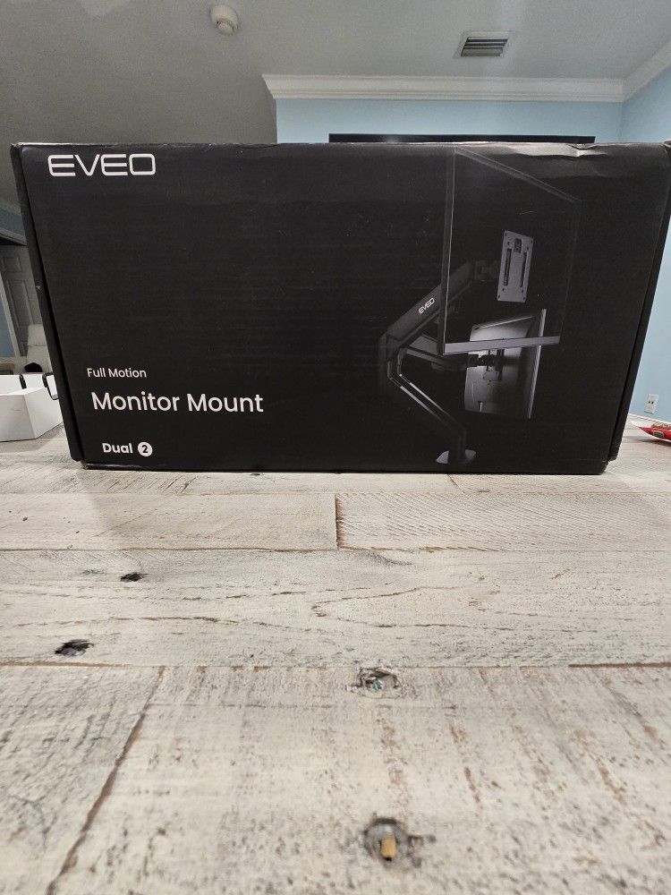 EVEO FULL MOTION DUAL 2 ARMED MONITOR DESK MOUNT