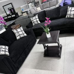 2pc Living Room Set 🖤 Black Color 