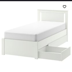 Ikea SONGESAND twin Bed And Dresser White