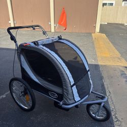  DELUXE BIKE TRAILER / JOGGER / STROLLER – GREY – 