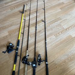 4  fishing rods Combo of different prices and different brands 
