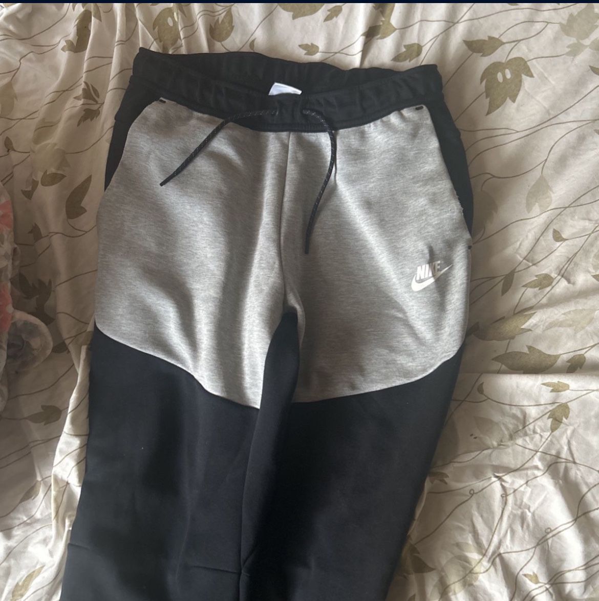 Grey And Black Nike Tech Fleece Pants 