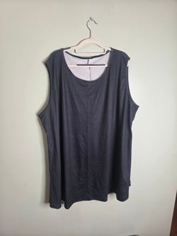 Black Scoop Neck Sleeveless Tank Top Womens 5XL