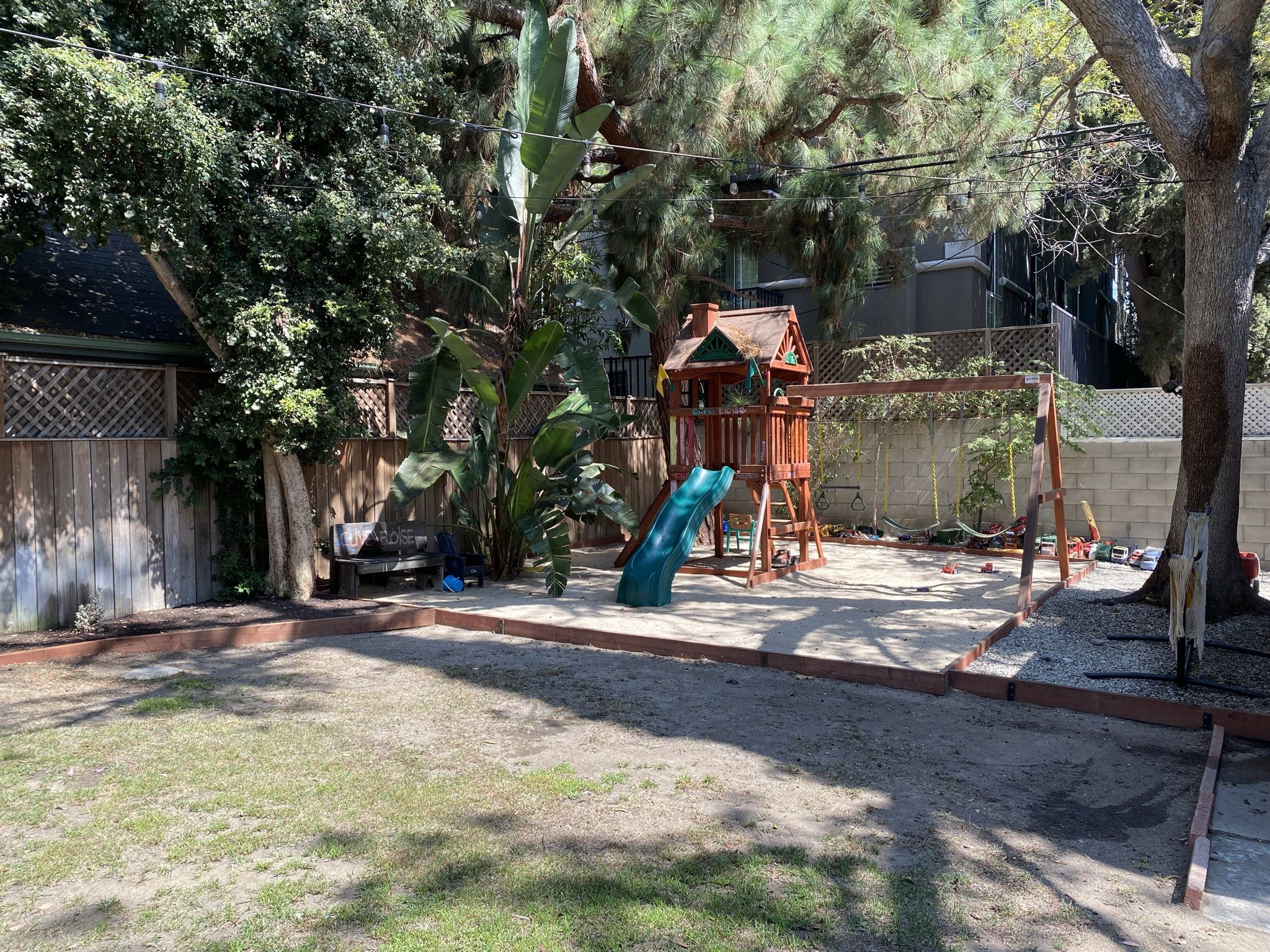 Gorilla Outdoor Swing Set With Slide And Playhouse 