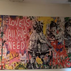 Wall picture Art Love Is All hWe Need Banksy