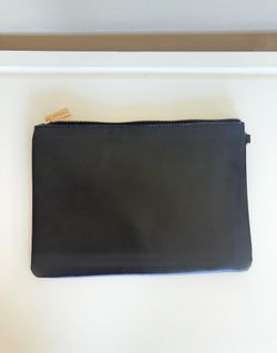 Saks Fifth Avenue Black Leather Clutch