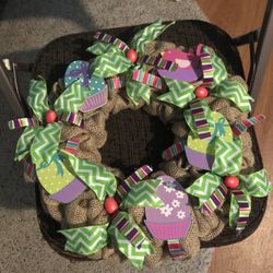 12” Easter Burlap Wreath