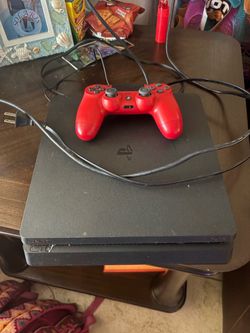 Sony PS4 Slim Console with Red Controller