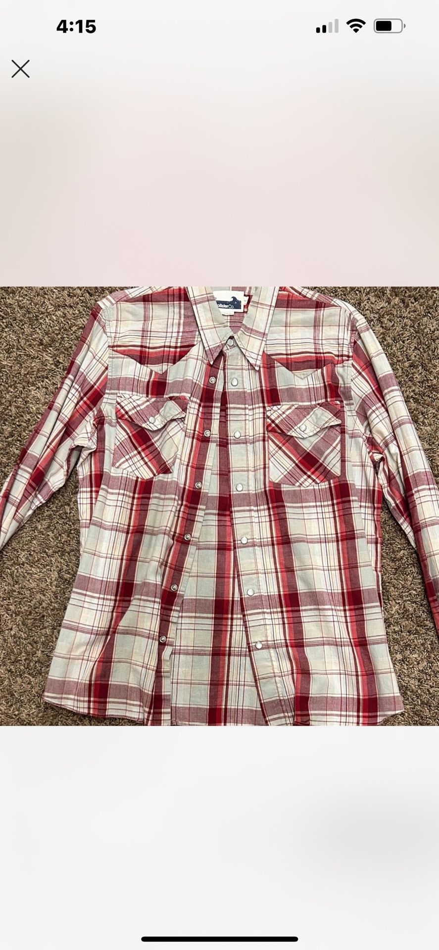 Men’s Vintage Hollister Flannel Size: Large 
