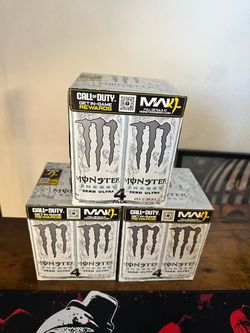 Monster Energy brand new boxes and drinks and call of duty modern warfare 4 codes!!!!