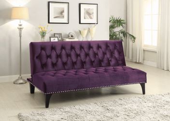 Purple Sofa Bed- Soft Velvet! Brand New!! Lowest Prices!