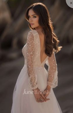 Fairy Floral Boho A-Line Lace Wedding Dress