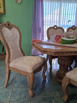 Tuscan 6 chairs Dinning Set with China Cabinet