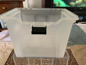 Box for hanging files.