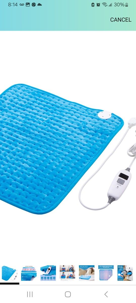 Electric Heating Pad 20x24 Inch $20