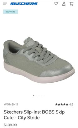 BOBS from Skechers Slip-Ins Women’s 11 Sage Green Metallic Sneaker 114888