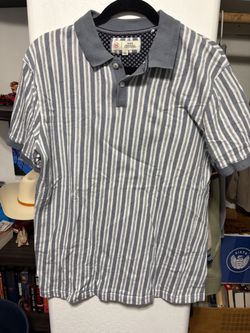 Grey Striped Vintage MBX Polo Shirt