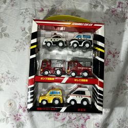 Vintage Scramble Car Six Emergency Vehicle Toy Set - New in Box