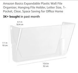 Amazon Basics Clear Plastic Wall File Organizer