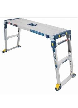 Werner 48 in. x 14 in. Adjustable Height Aluminum Work Platform 300 lbs. Capacity