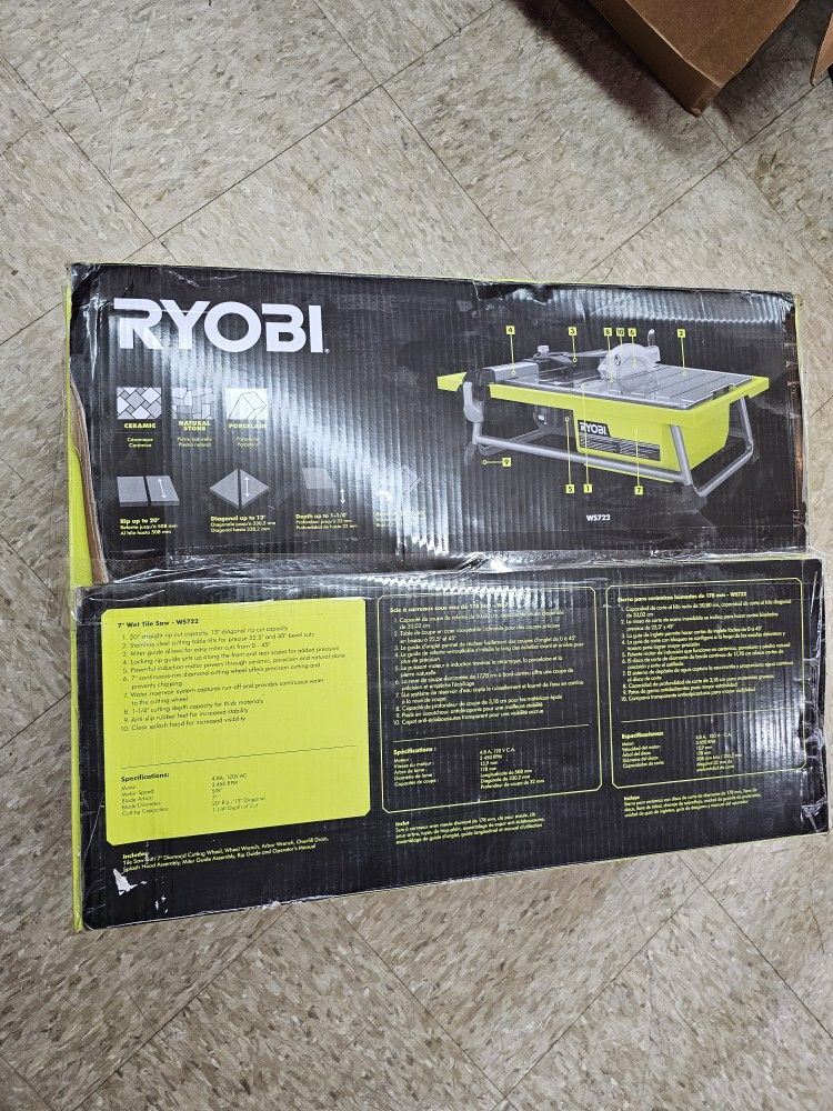 RYOBI
4.8 -Amps 7 in. Blade Corded Tabletop Wet Tile Saw