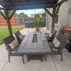 7ps Patio Fire Pit Table Set
