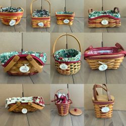 Longaberger Tree Trimming Baskets 1999 Through 2008 Brand New Complete Collection