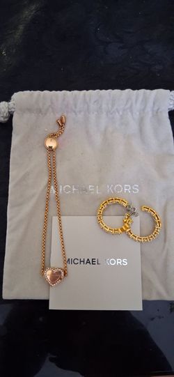 Michael Kors Bracelet and Hoop Earrings Set