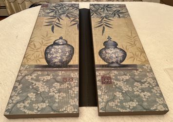 Two Original 12 X 36 Oil Paintings On Canvas
