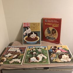 Vintage 1972 Little Golden Books The Poly Little Puppy Frame Tray Puzzles