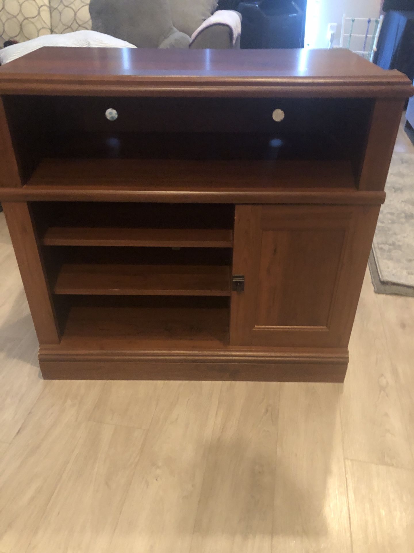 REAL WOOD Cabinet/ TV With Shelves And A Door
