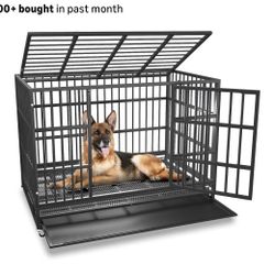 48 inch Heavy Duty Indestructible and Escape-Proof Dog Crate Cage Kennel for Large Dogs, High Anxiety Dog Crate