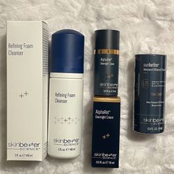 lot of 3/SkinBetter sunscreen/Refining Foam Cleanser/AlphaRet Overnight