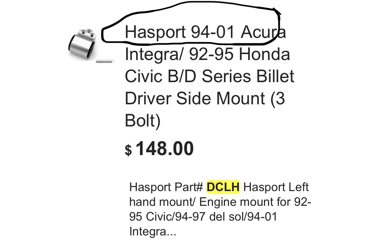 Hasport Motor Mount
