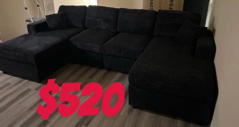 Sectional couch double chaise