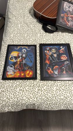 Set Of Nightmare Before Christmas Diamond Art Framed