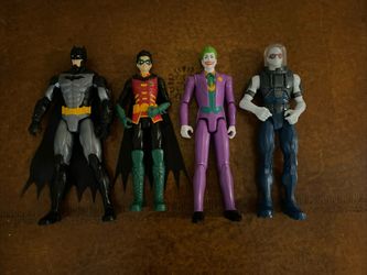 DC Comics Batman 4 Figure Set Batman, Robin, Joker 12" Action Figures