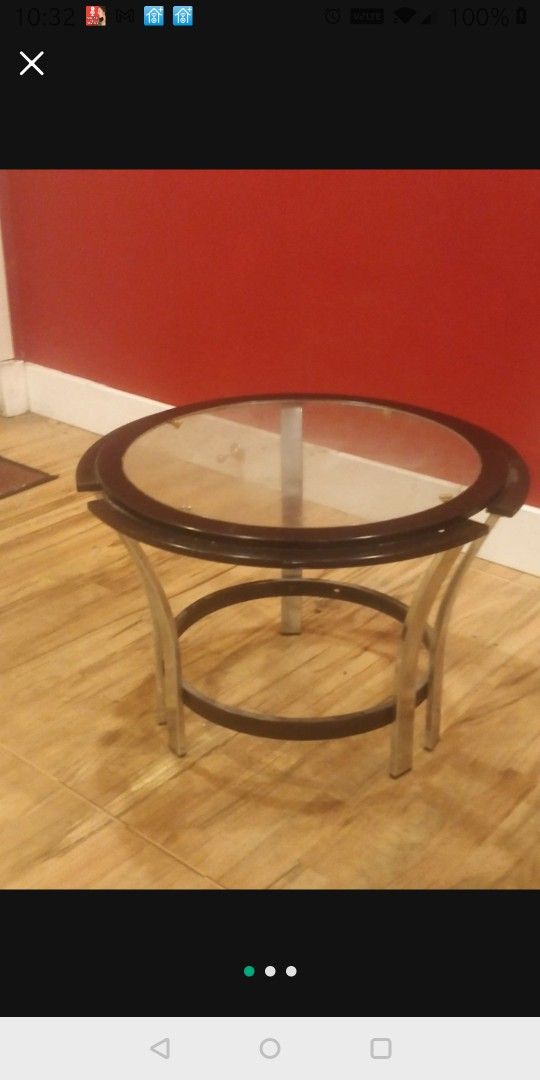 Glass Top Side Table
