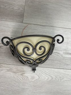 2x glass and metal sconces