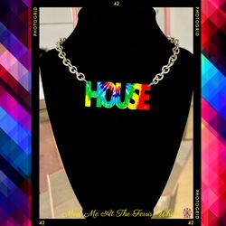 Tie Dye HOUSE Music Necklace Choker Chain EDC Beyond wonderland Skyline