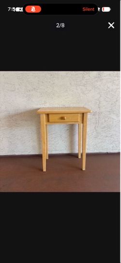 One Heavy Solid Pine Night Stand or Table with Drawer Imported from Thailand