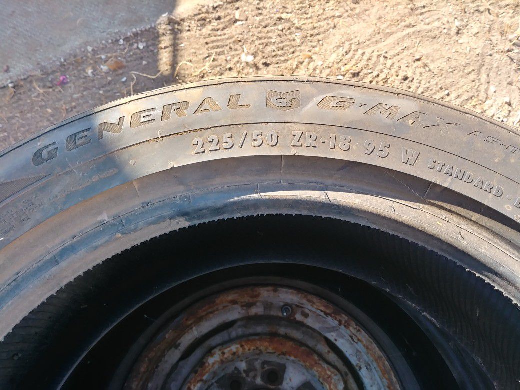 225/50zr18 General GMax tires