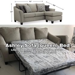 Sofa Bed with Reversible Chaise and Queen mattress